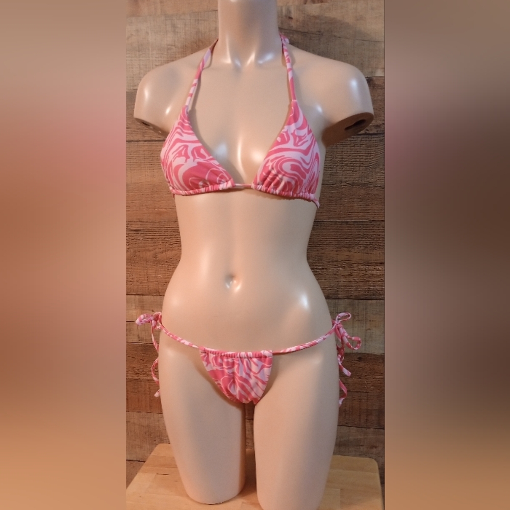 Pink Patterned Bikini